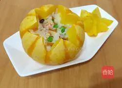 Illustration of how to make pumpkin rice with paella 13