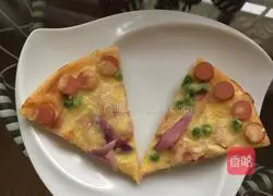 Illustration of how to make ham and bacon pizza 13