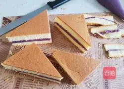 Illustration of how to make coconut purple sweet potato layer cake 10