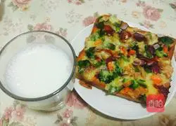Illustration of how to make toast pizza (children's breakfast) 7