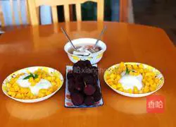 Illustration of making glutinous rice and mango rice 7