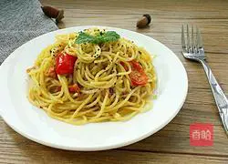 Illustration of how to make avocado and bacon pasta 11