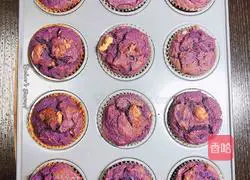 Purple Sweet Potato Walnut Muffin Cake Recipe Illustration 12