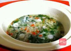 Illustration of how to make shrimp and vegetable porridge 8