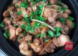 Illustration of braised chicken legs with ginger, green onions and potatoes 3