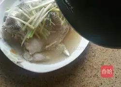 Illustration of simple steamed seabass 3