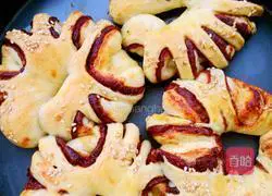 Illustration of making bean paste bagels 14