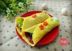 Illustration of how to make bacon and egg pancakes 12