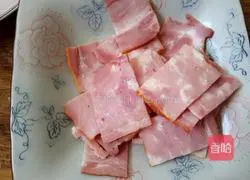 Illustration of how to make fried bacon with bitter melon 3