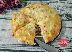 Illustration of how to make bacon cheese pizza 2