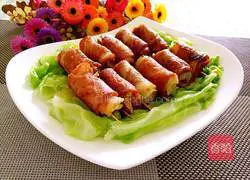 Illustration of how to make pan-fried bacon-wrapped cabbage 8