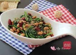 Illustration of how to make spinach with nuts 9