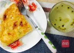 Illustration of how to make durian pizza with passion fruit honey water 8