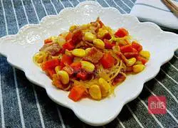 Illustration of how to make fried rice noodles with bacon and miscellaneous rice 9