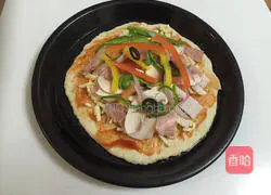 Italian style Illustration of how to make classic garden bacon pizza 4