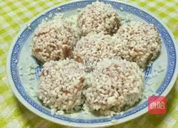 Illustration of how to make pearl meatballs 7