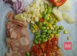 Illustration of how to make bacon pizza 1