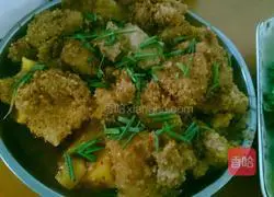 Illustration of how to make steamed pork with sweet potato flour 7