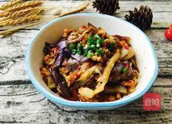 Illustration of how to cook eggplant with minced meat in sauce 9