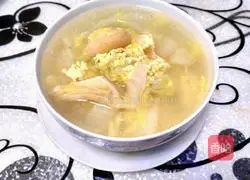 Illustration of how to make fried tofu, cabbage and egg soup 5