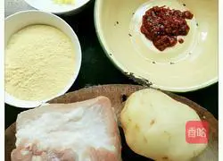 Illustration of home-style steamed pork with rice flour 1