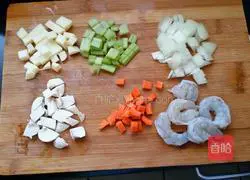 Illustration of how to make shrimp pizza 1