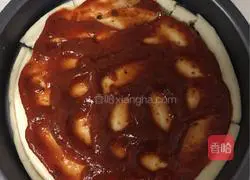 Illustration of how to make ham and cheese pizza 2