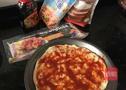 Illustration of how to make bacon pizza 1