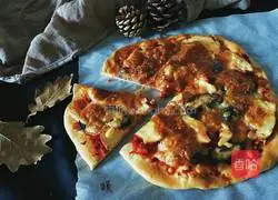 Thin-bottom grilled chicken and mushroom pizza recipe 18