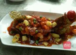 Illustration of how to make squirrel mandarin fish 15