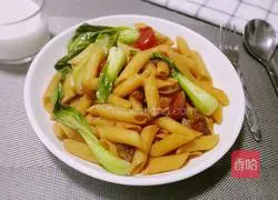 Illustration of how to make fried Italian macaroni 7