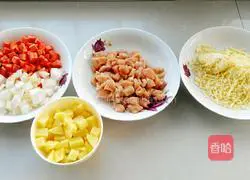 Illustration of how to make curry chicken and potato baked rice 1 