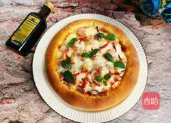 Illustration of how to make ham and bacon pizza 19