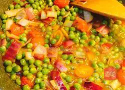 Red stew sauce with fried beef patties Illustration of practice 18