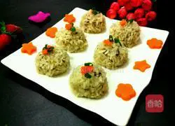 Illustration of making glutinous rice and pearl meatballs 8