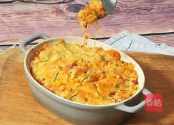 Illustration of how to make kimchi cheese baked rice 6