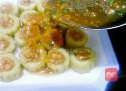 Illustration of how to make bitter melon stuffed with meat 19