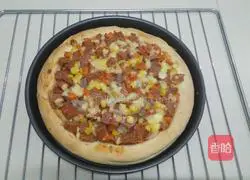Illustration of how to make ham pizza 7