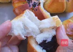 Illustration of how to make flower bean paste bread 19