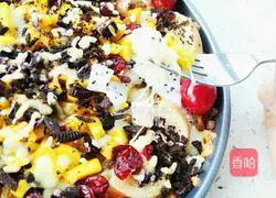 Illustration of how to make lazy steamed buns and fruit pizza 16