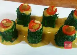 How to make good luck (spinach pile with French sauce) 8