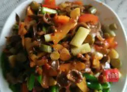 Illustration of how to make fried chicken gizzards with kimchi 6