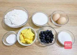 Illustration of how to make crispy blueberry muffin cake 1