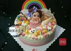 Illustration of how to make confused doll birthday cake 8