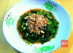 Illustration of how to make nut spinach mixed with sesame sauce 6