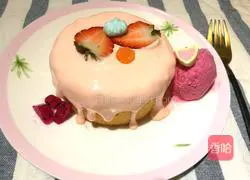 Illustration of how to make dragon fruit burst cake (four inches) 8