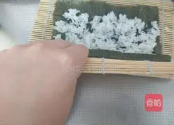 Illustration of how to make meat floss sushi 11