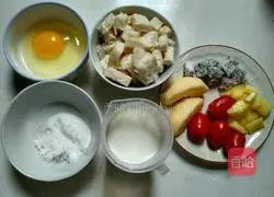 Illustration of how to make fruit bread pudding 1