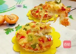 Illustration of how to make rice pizza 16