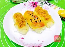 Illustration of how to make meat floss and condensed milk salty bread (dairy-free and sugar-free version) 11